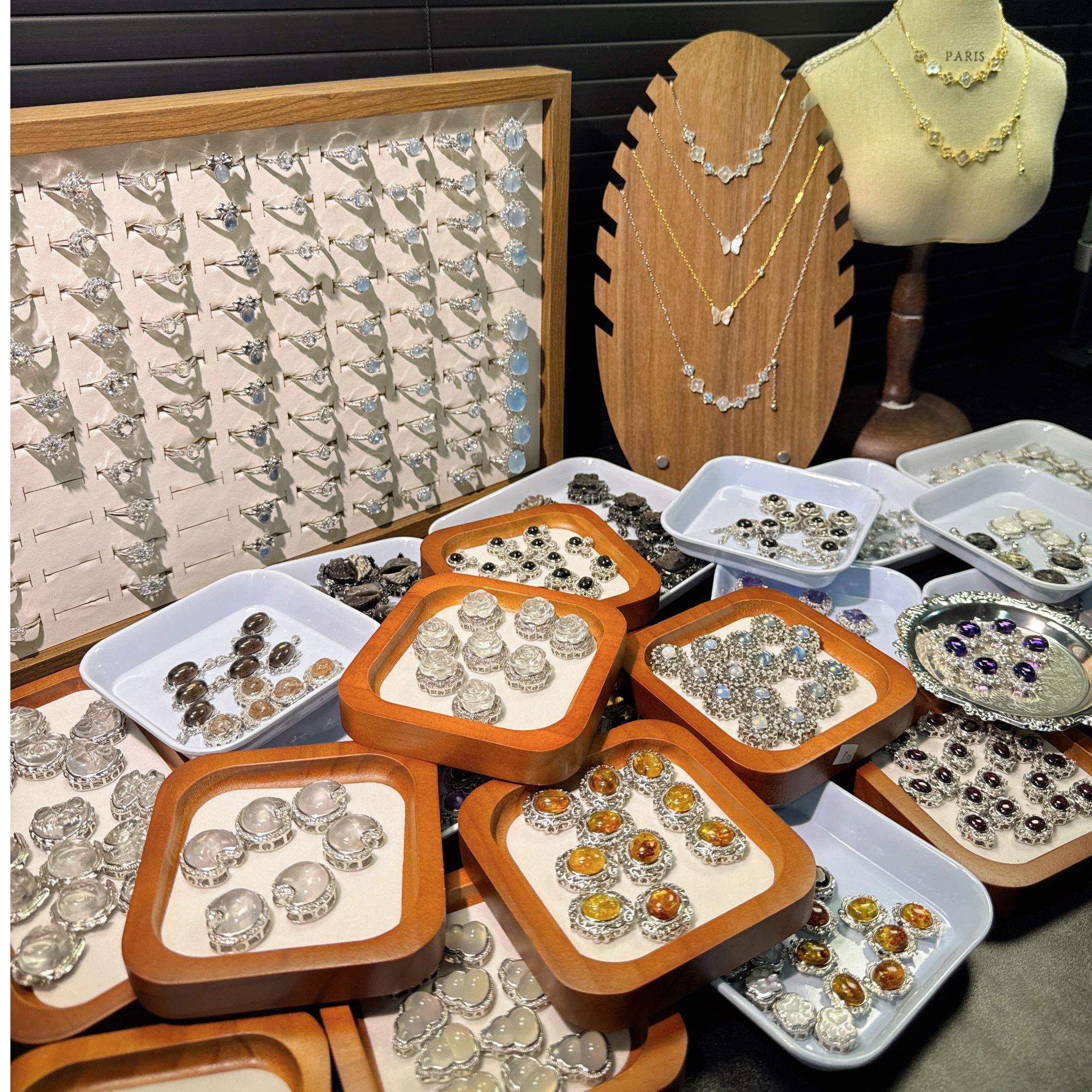 【一号链接】水晶耳饰戒指时尚轻奢水晶戒指宝石