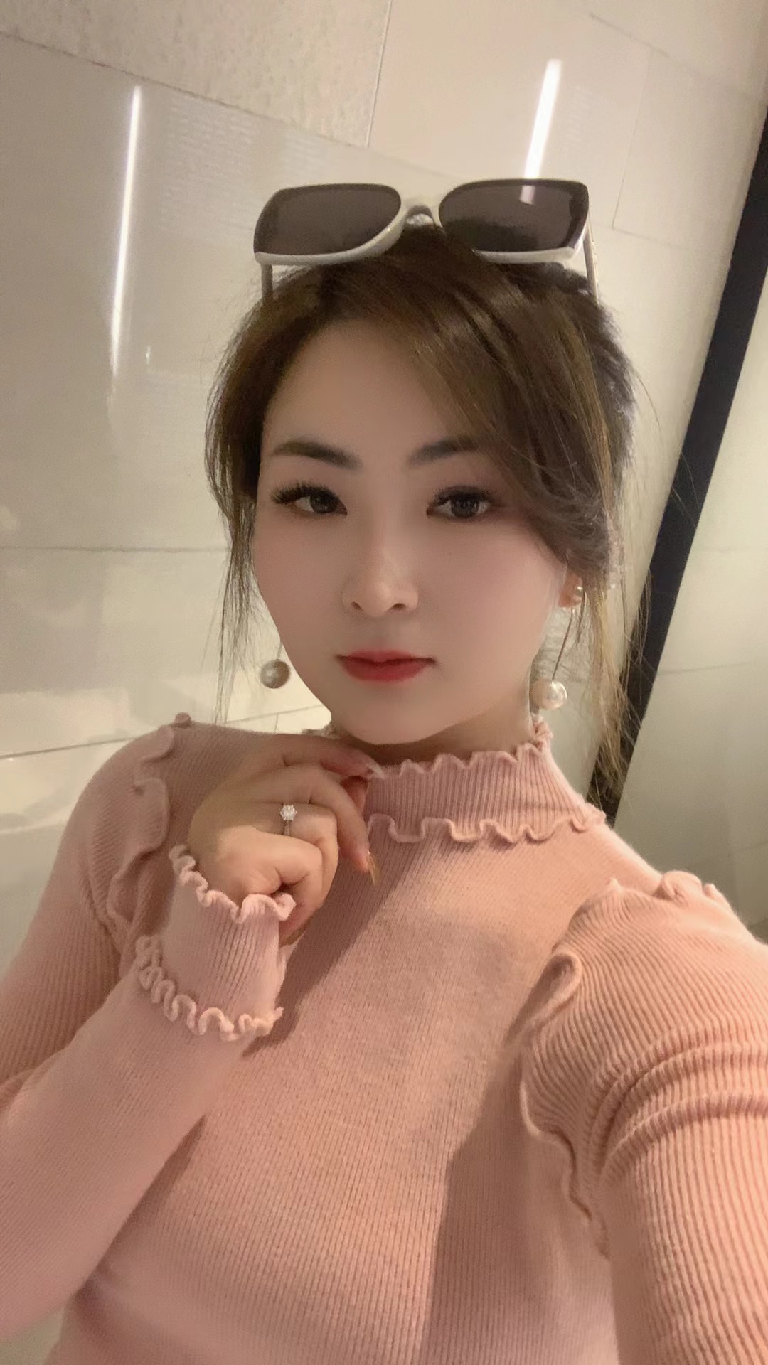 秋冬厚款修身型针织法式拼接毛针织衫修身套头长袖半高领针织衫