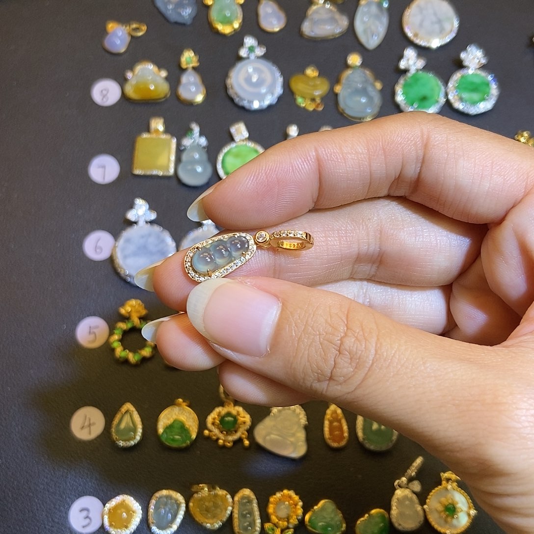 翡翠银S925镶嵌吊坠(不含链)