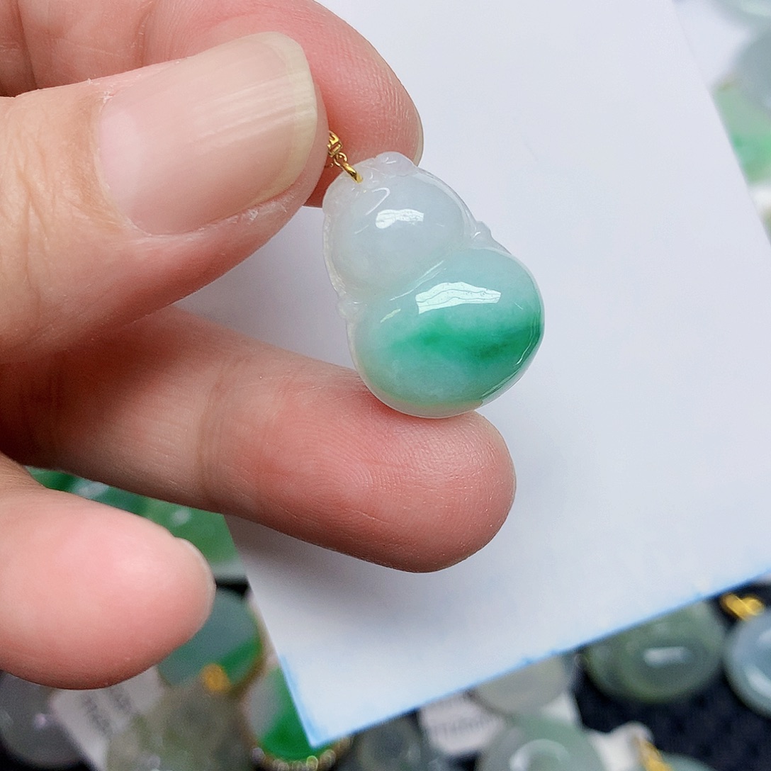 翡翠18K金镶嵌颈饰346678