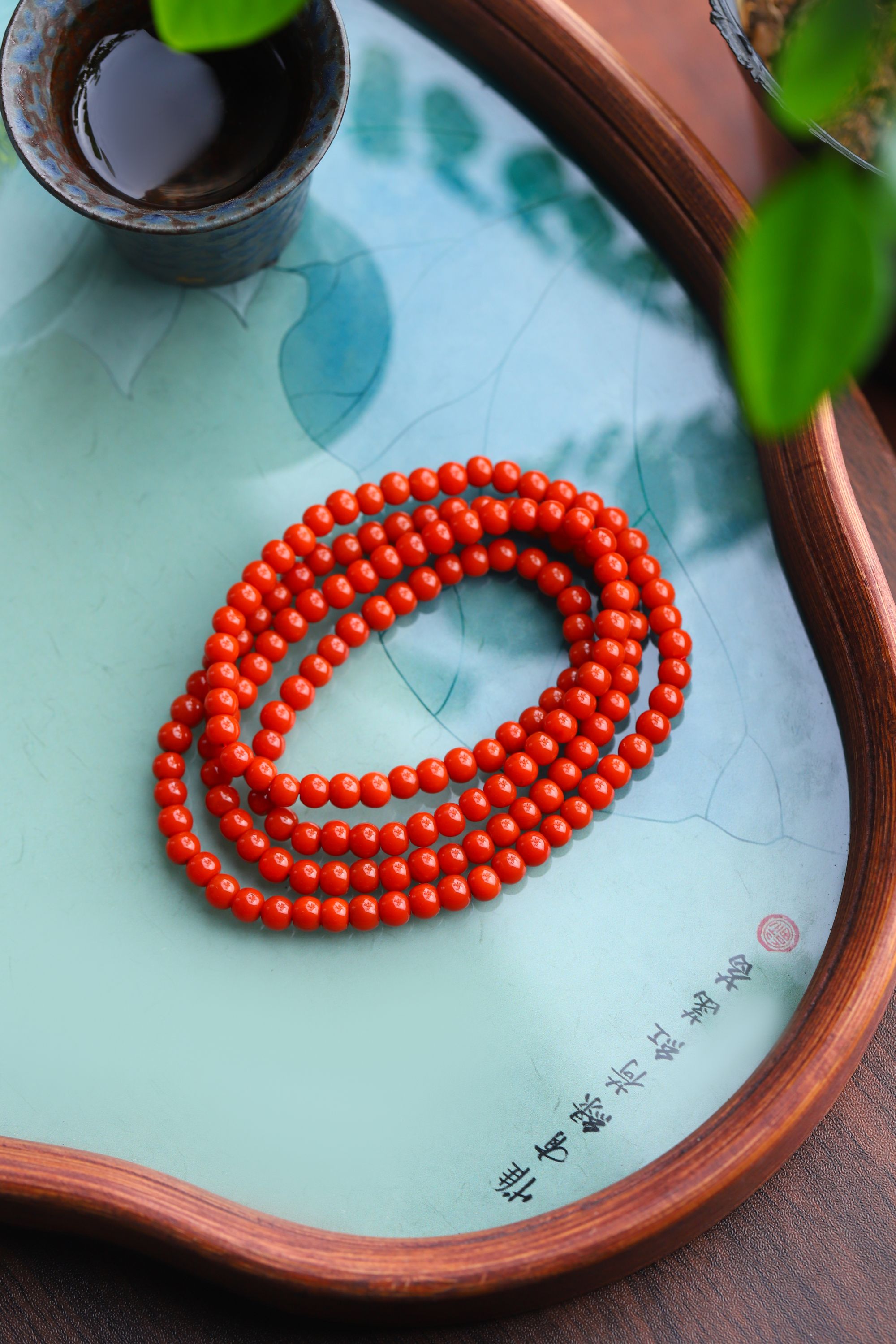 臻选凉山柿子红南红玛瑙6mm老型珠108颗【叁禾典藏款】