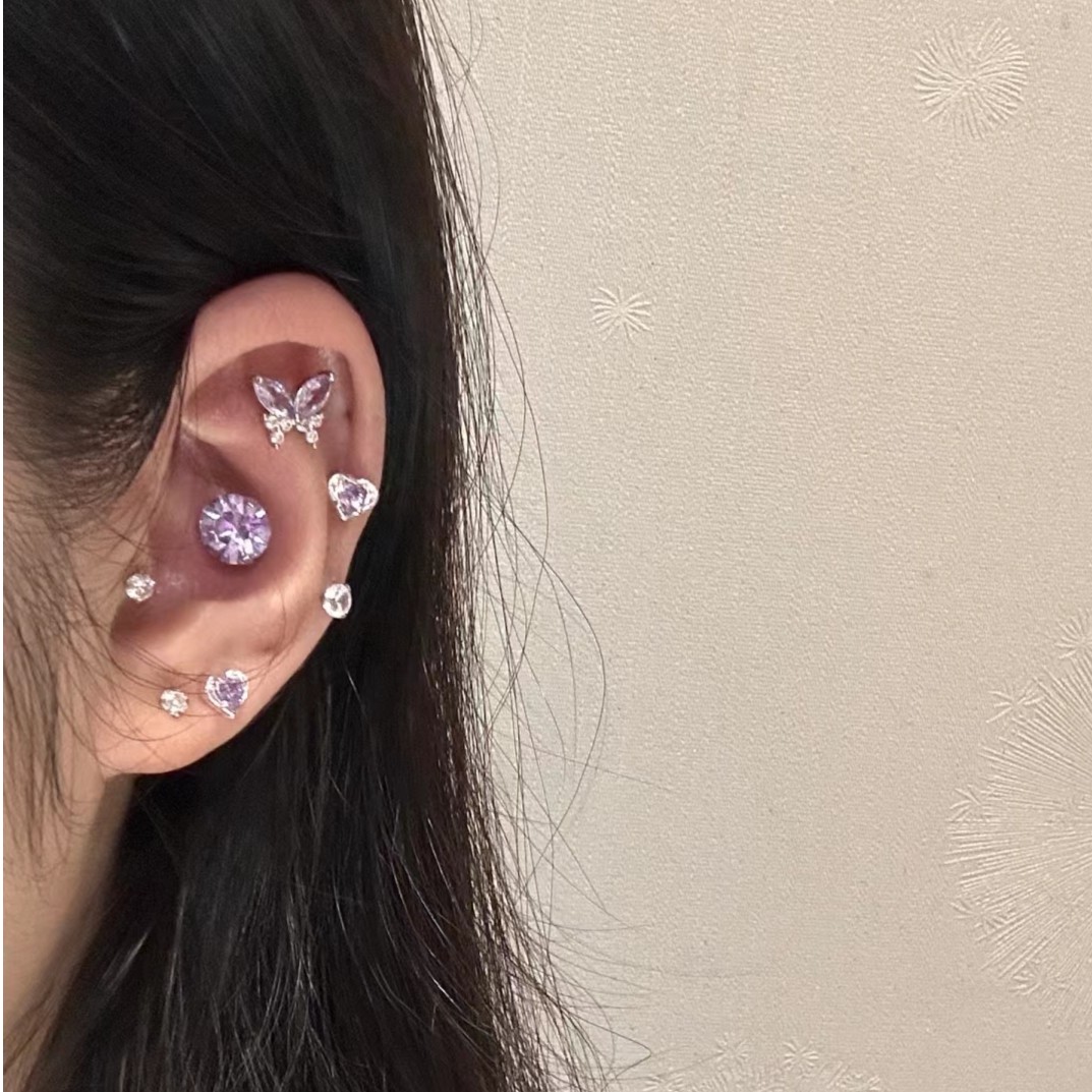 钛钢耳饰 A号链接 新款日韩系列耳骨钉螺帽钉 单只卖