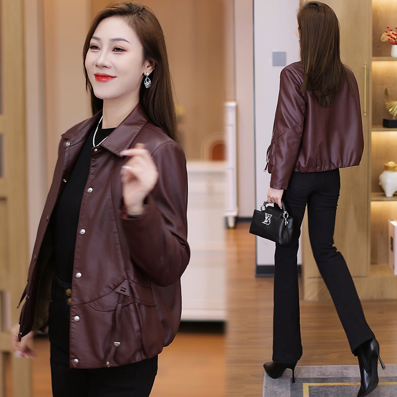 [加绒款在这里拍]莫妮卡皮衣外套短款女加绒加厚夹克