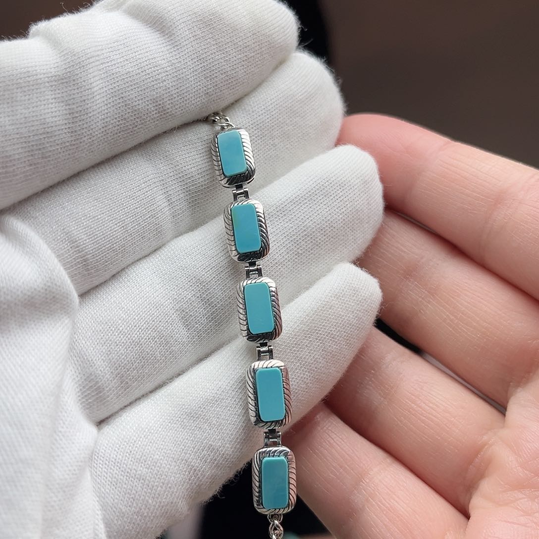 绿松石珠宝奇石银S925镶嵌