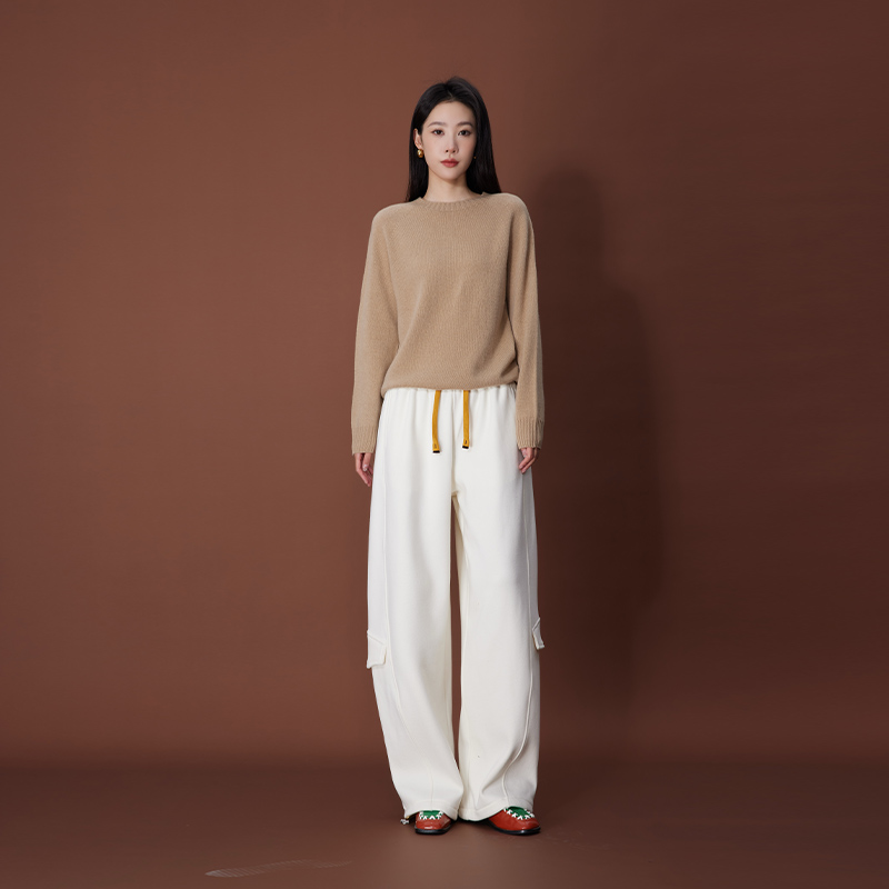 ATUMU阔腿裤系列 秋冬新品丨松紧腰抽绳加绒工装休闲卫裤AT499