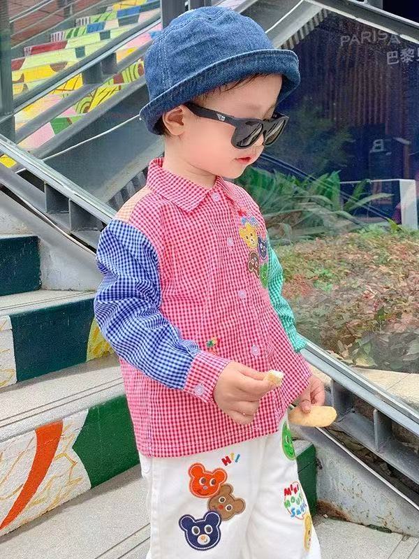 福【天花板】衬衣麻子熊2色格子衬衣