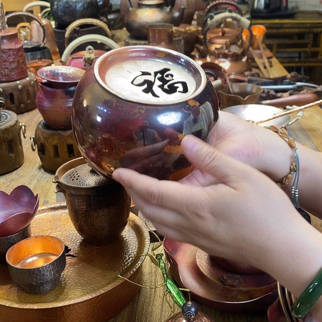 任和堂纯紫铜茶洗6666