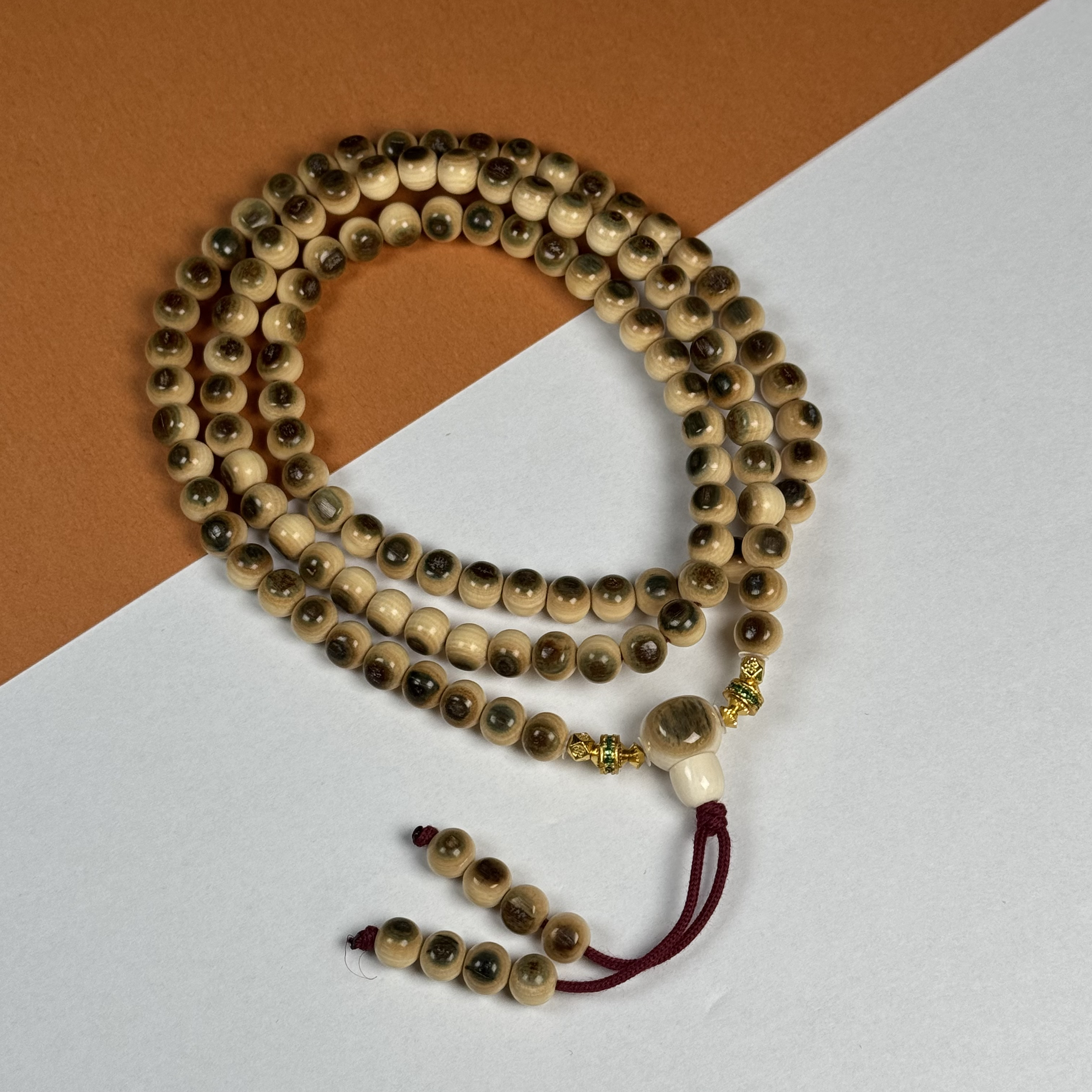 Q47-02天然猛犸牙 蓝眼睛108 约7.5mm支持复检假一罚十