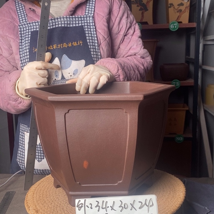 紫砂花泥微瑕紫砂花盆一物一拍