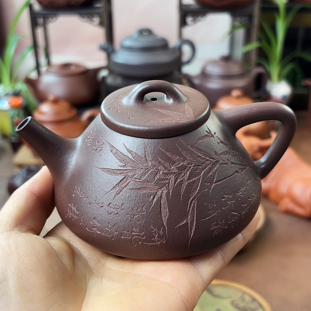 紫砂茶壶子冶石瓢老紫泥200cc