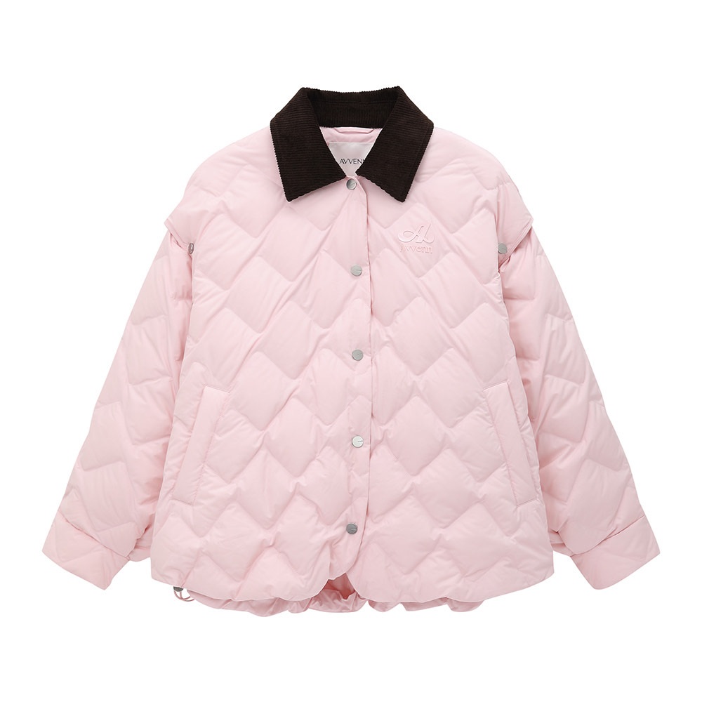 AVVENN 设计师品牌 25冬新品 粉色棉花糖轻薄羽羽外套 AL90502817