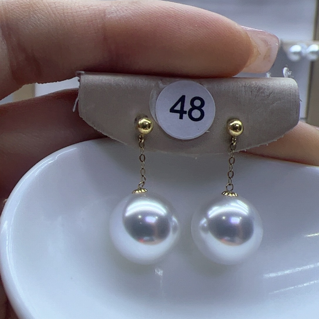淡水珍珠耳饰18K金镶嵌