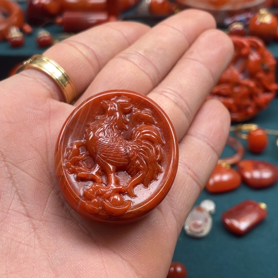 南红玛瑙川料满肉瓦西吊坠未镶嵌慧*