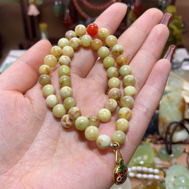 蛇纹石玉手链未镶嵌