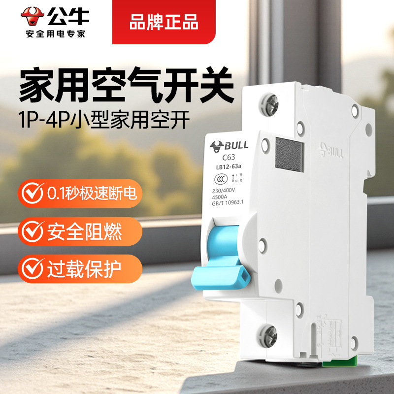 公牛2p空气开关100a家用空调热水器控制电源总闸断电总开关断路器