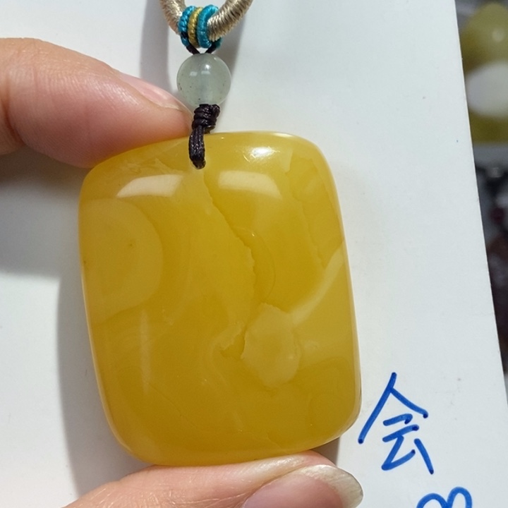 定制琥珀未镶嵌琥珀蜜蜡吊坠项链