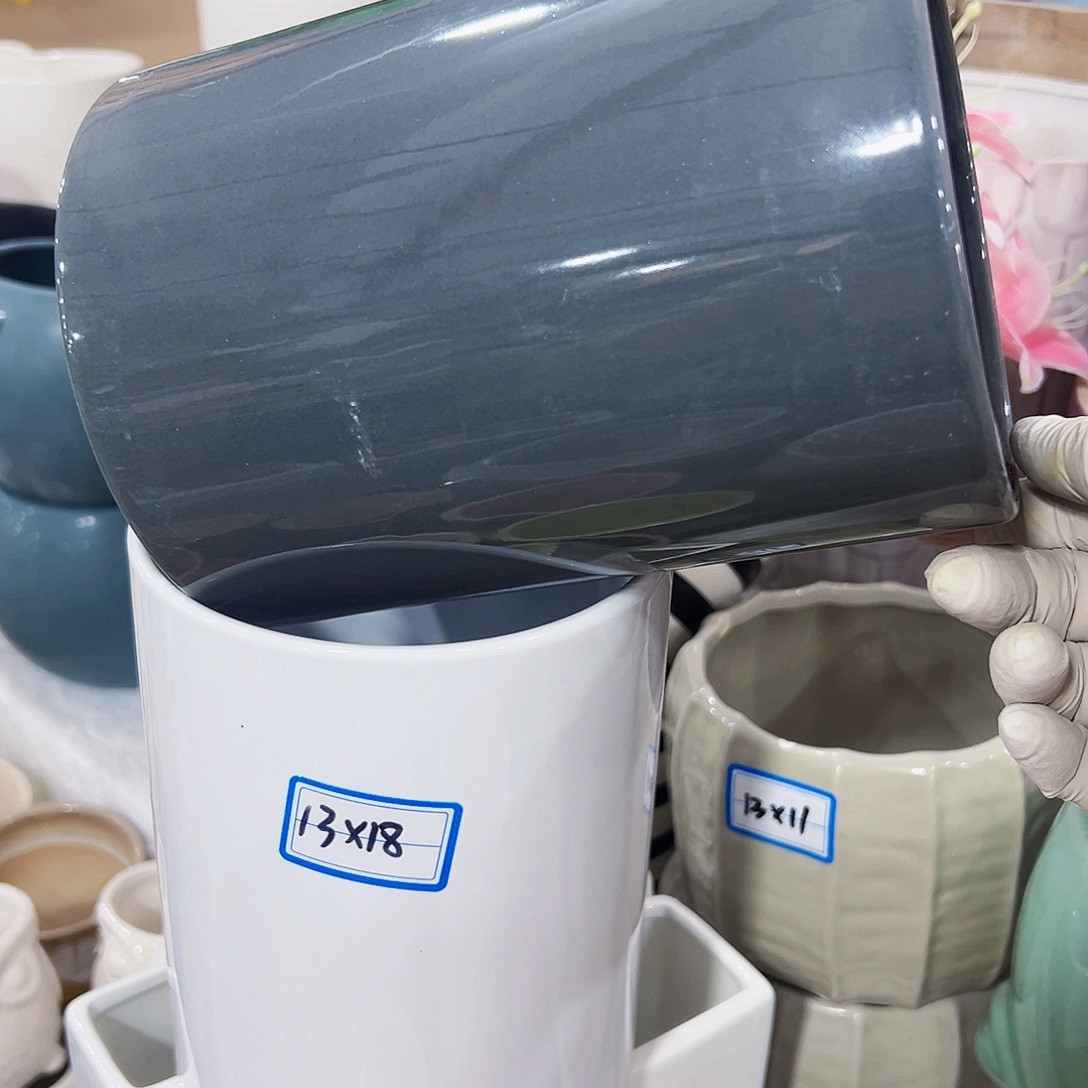 有孔，外贸尾单陶瓷花盆凑单10米包邮