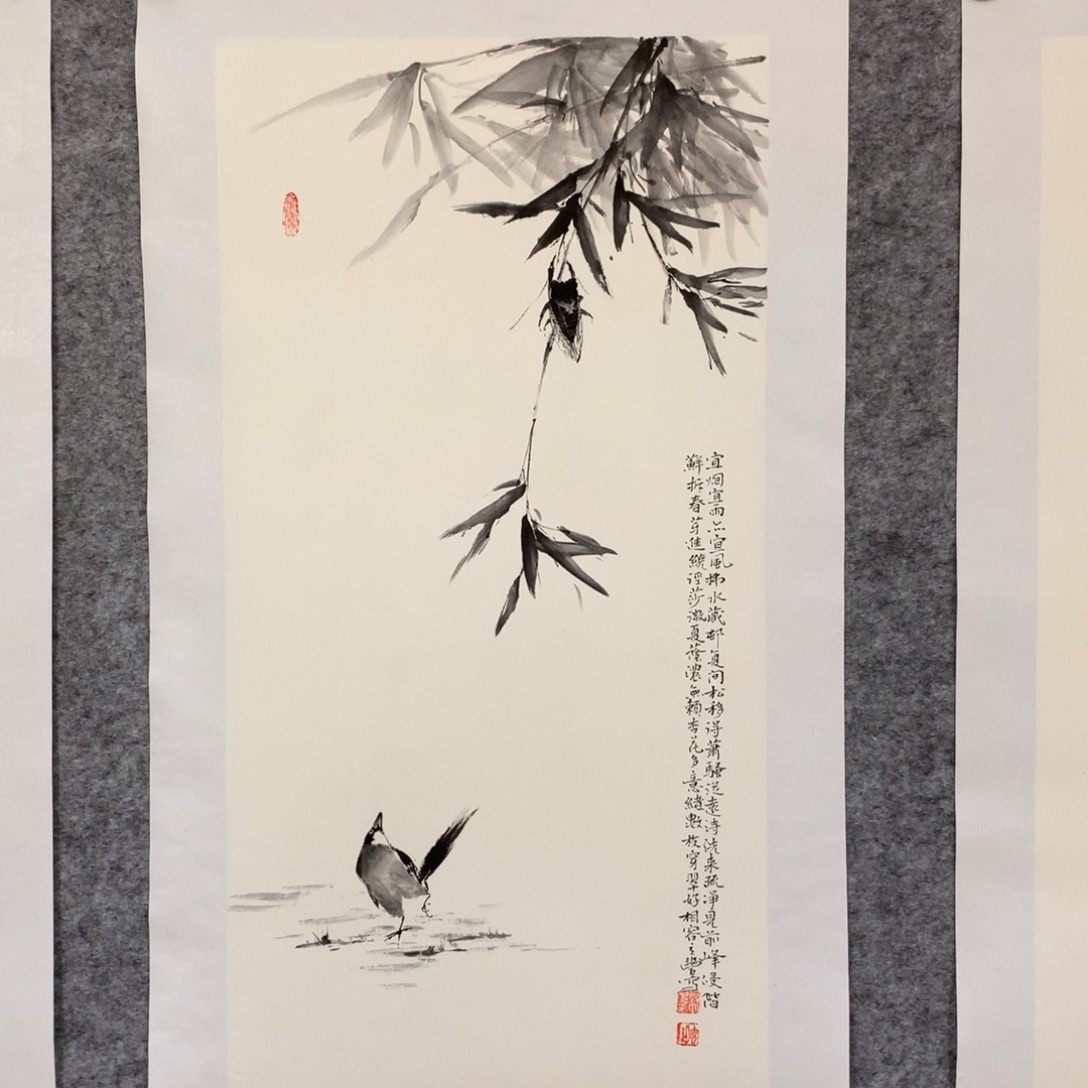 心***马国画花鸟作品写意