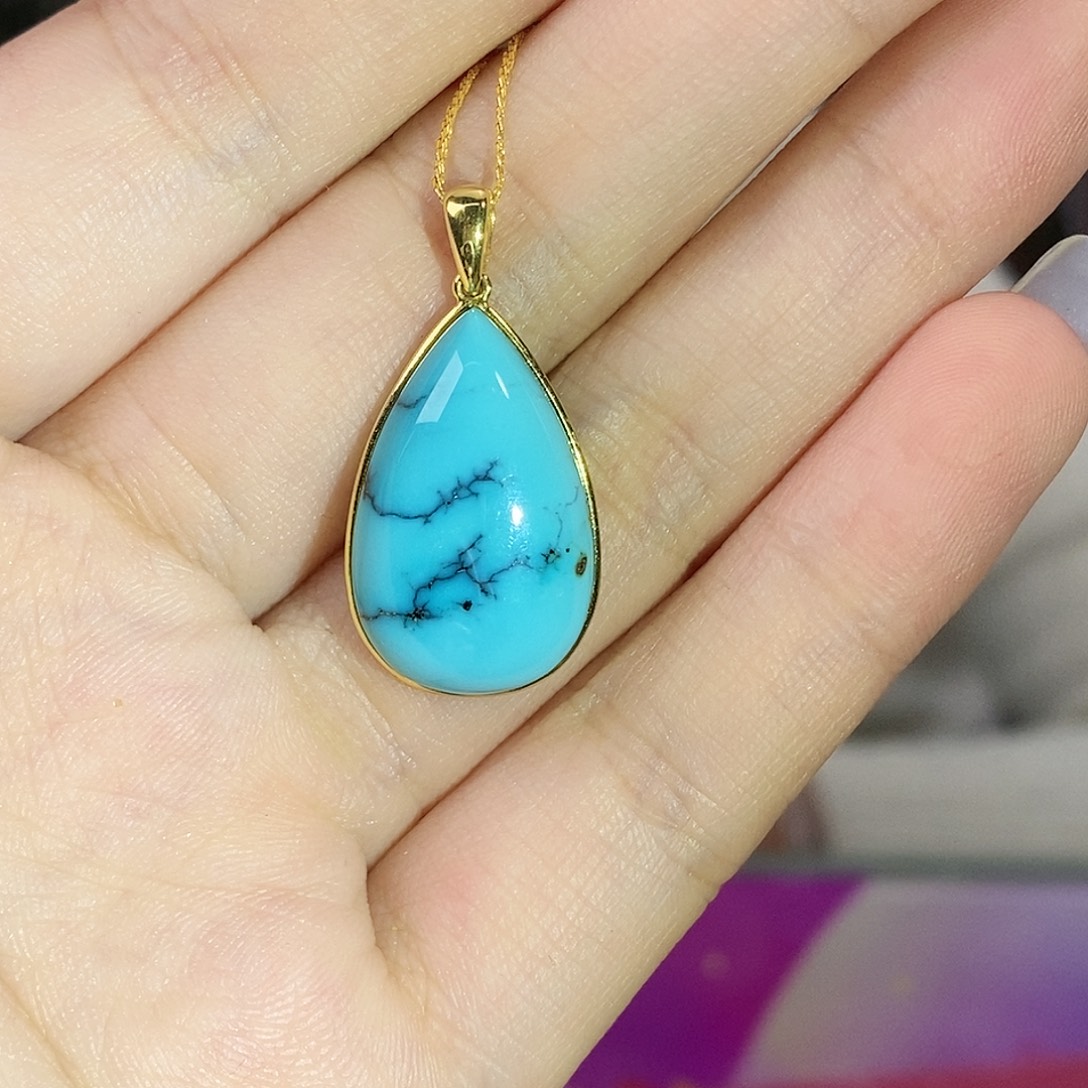 绿松石18K金镶嵌珠宝奇石