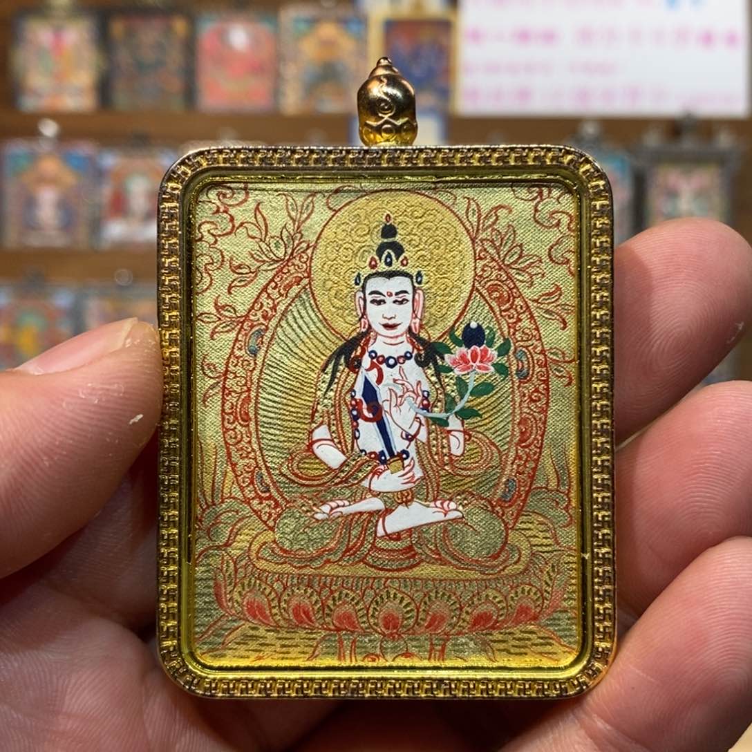 吊坠热贡纯手绘唐卡虚空