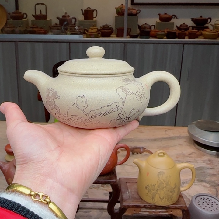 紫砂茶壶本山绿泥220 C C夫妻双工作品