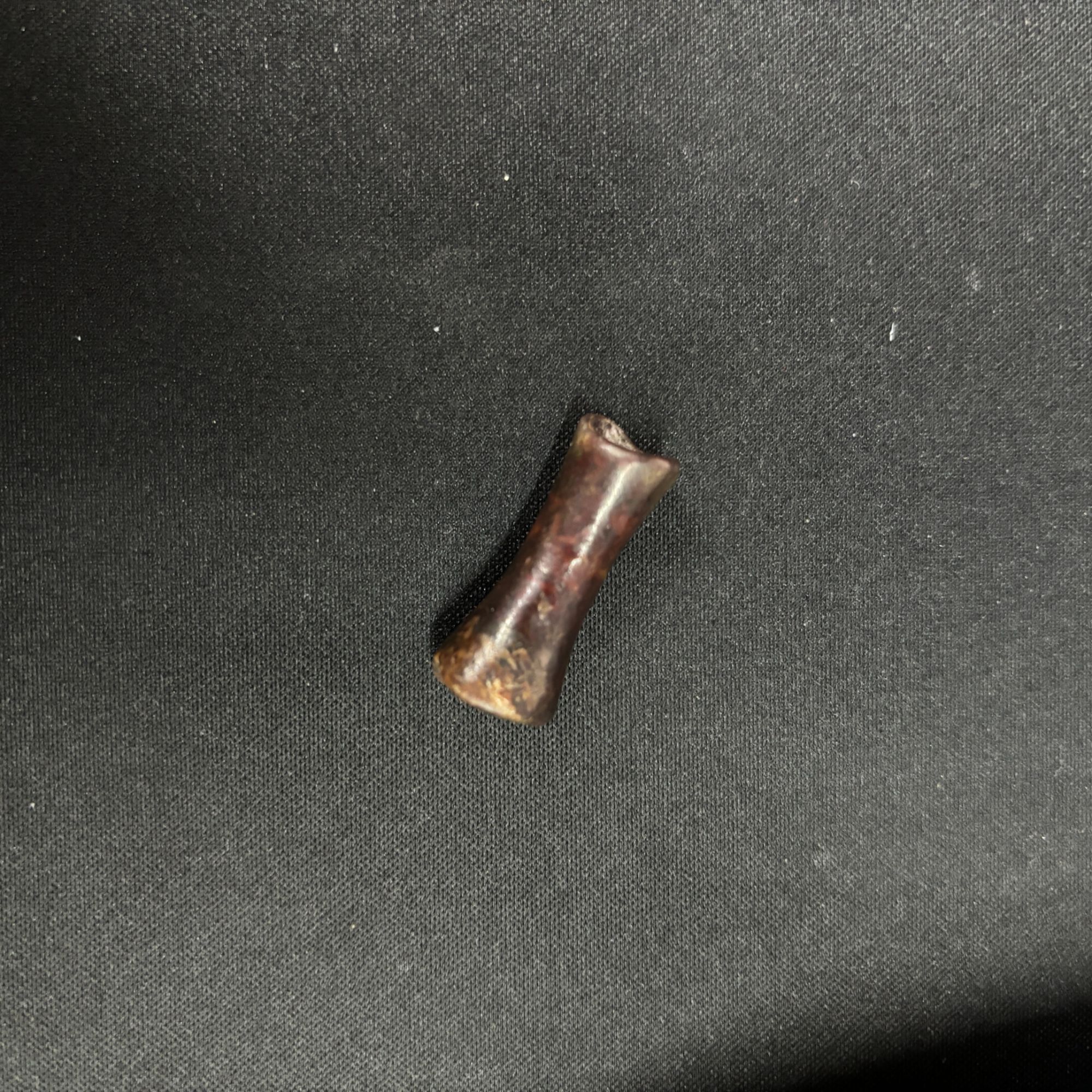 明代和田玉红沁骨形珠-NX