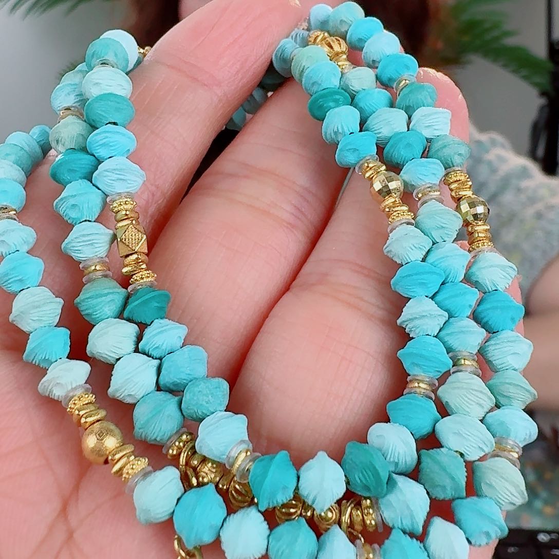 18K金镶嵌绿松石珠宝奇石