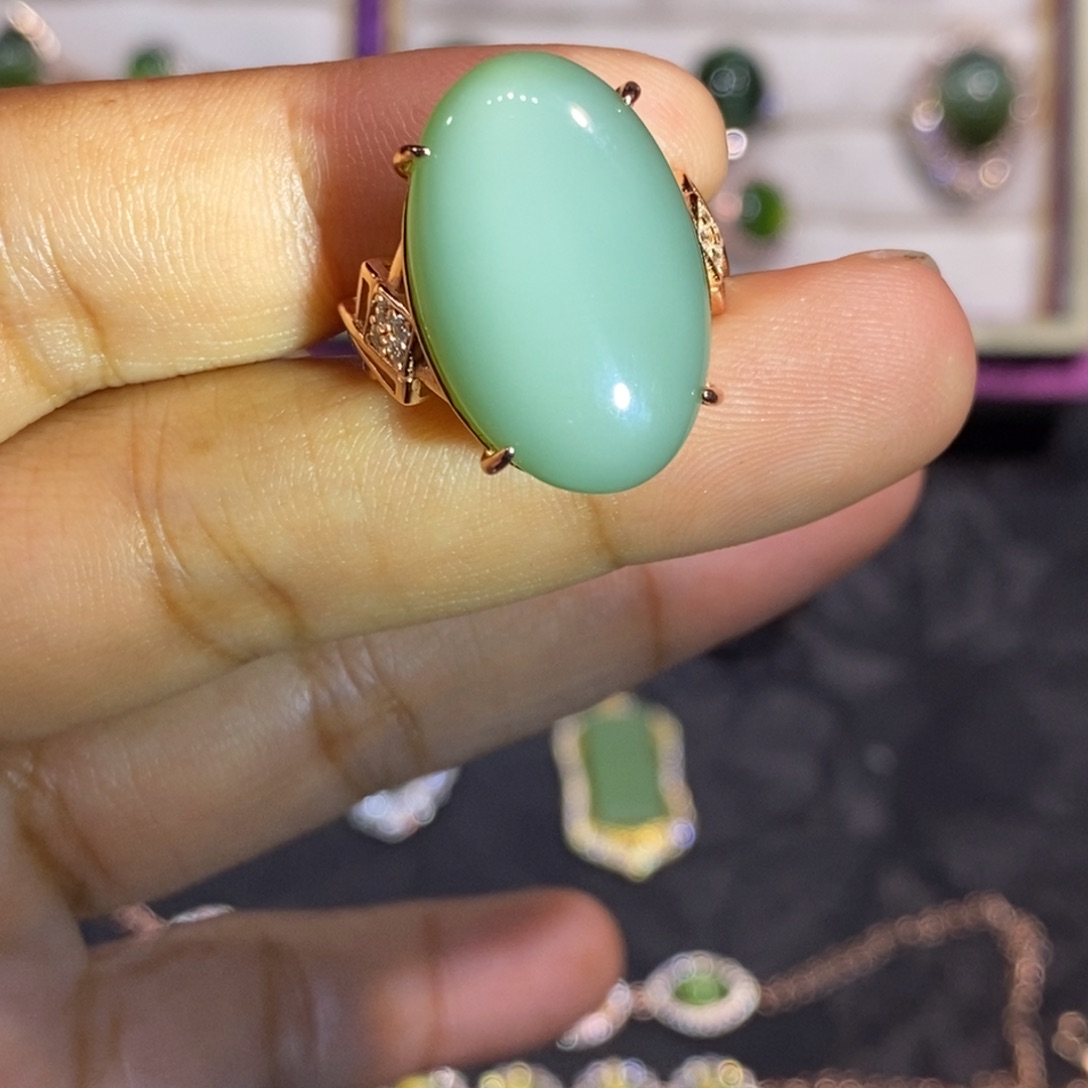 和田玉（碧玉）颈饰银S925镶嵌