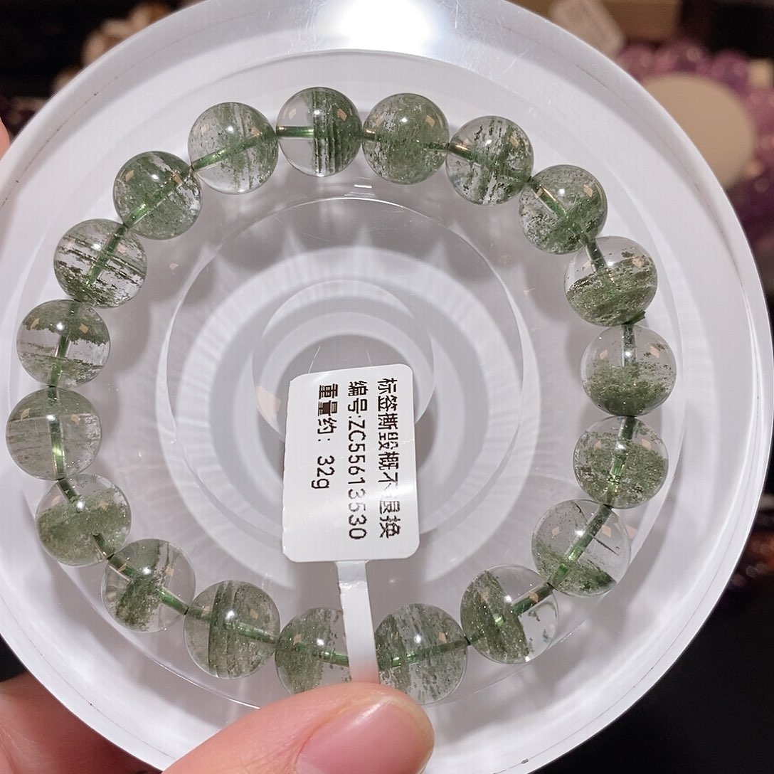 水晶手链未镶嵌~***~F千层绿幽灵10.5