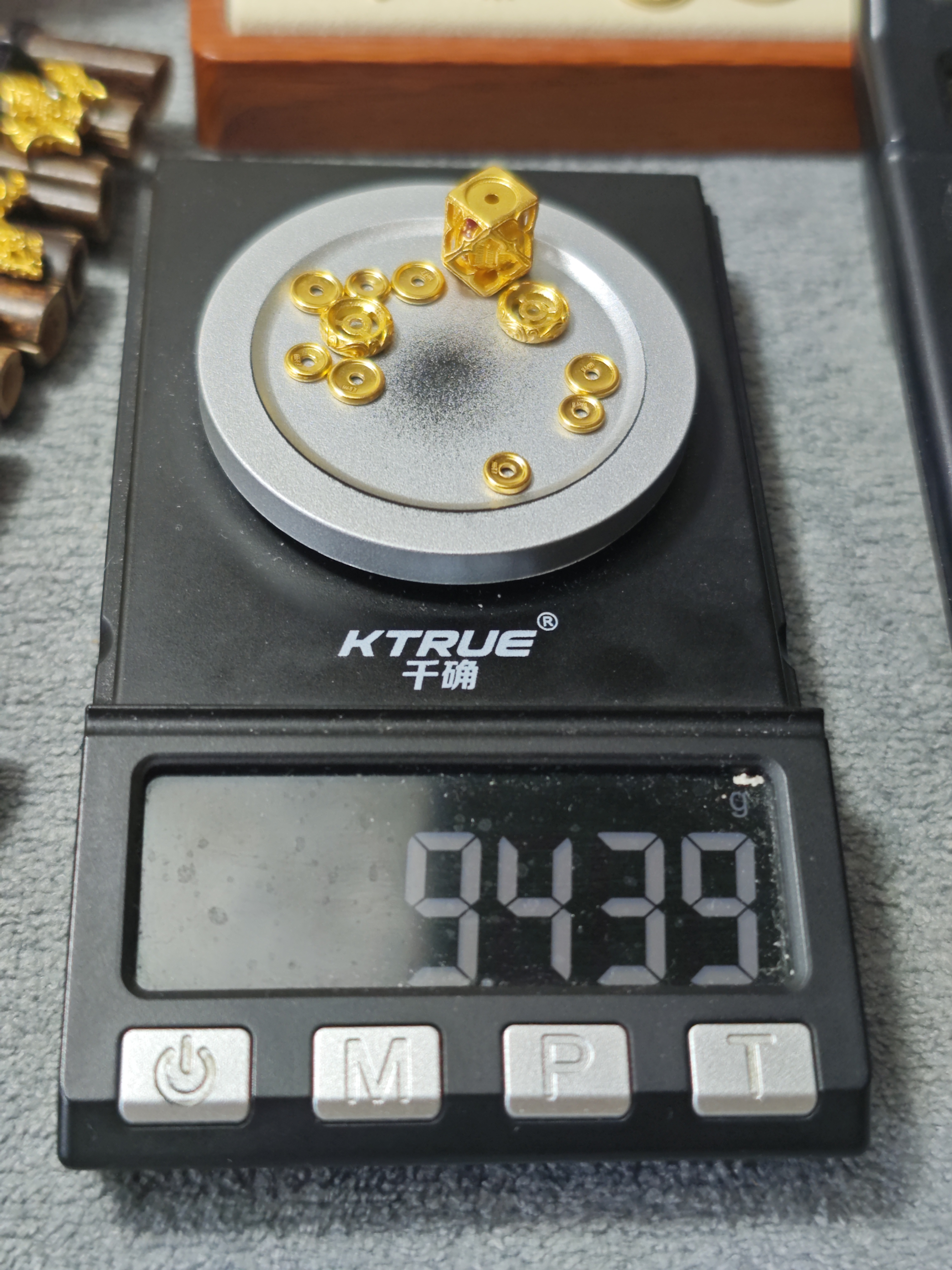 足金999顶珠万向轴黄金文玩配饰