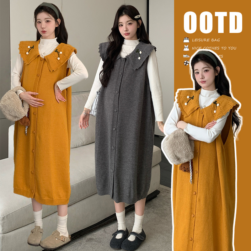 2025新品半高领针织上衣+优质版韩系减龄提花马甲裙春秋显瘦洋气