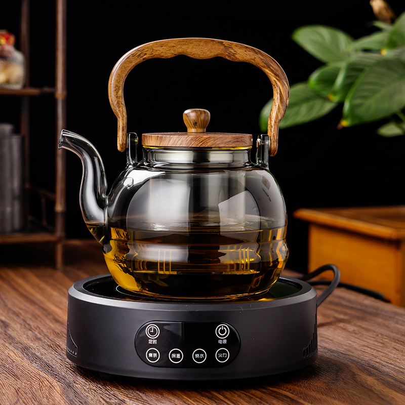 康米电陶炉新款1500瓦煮茶炉套装玻璃茶壶提梁壶大功率电陶炉家用