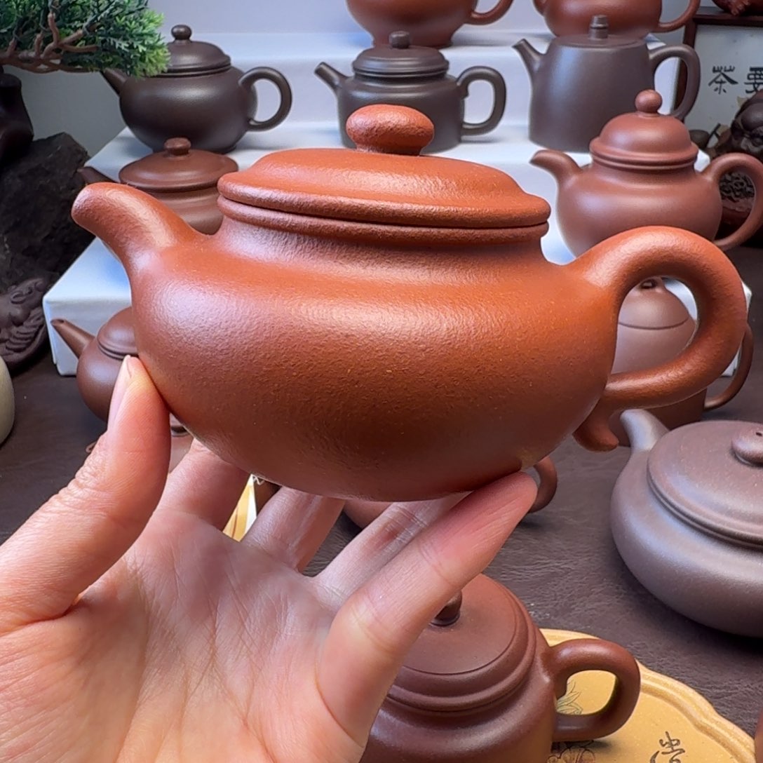 用***3茶壶紫砂红将坡  防古微瑕