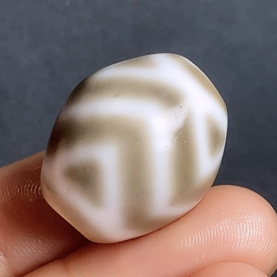天缘白毫手工金刚水纹达洛天珠天然真品项链手串22.2x18.4