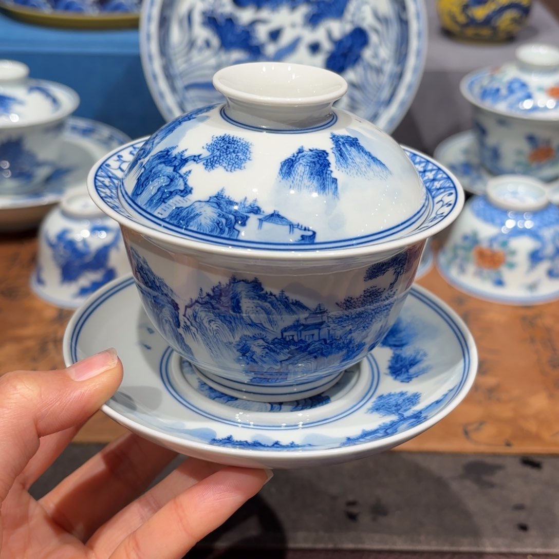 瓷片手工手绘陶瓷茶具