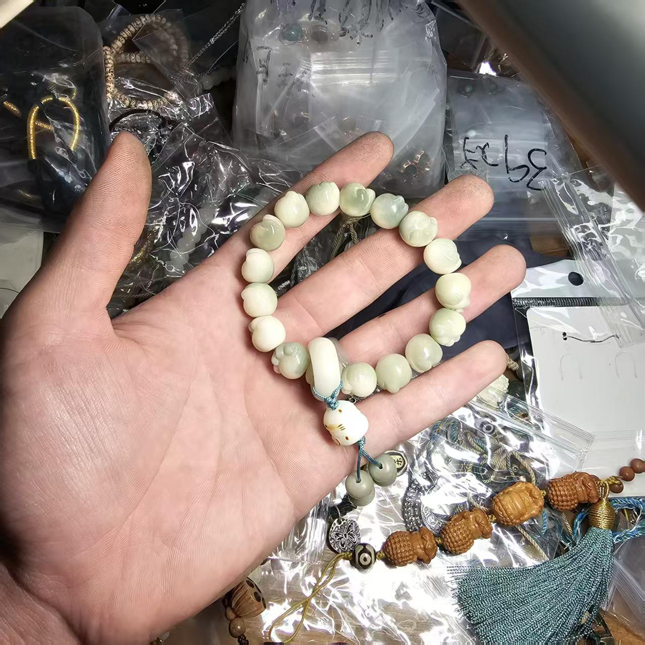 只此青绿猫爪菩提手串