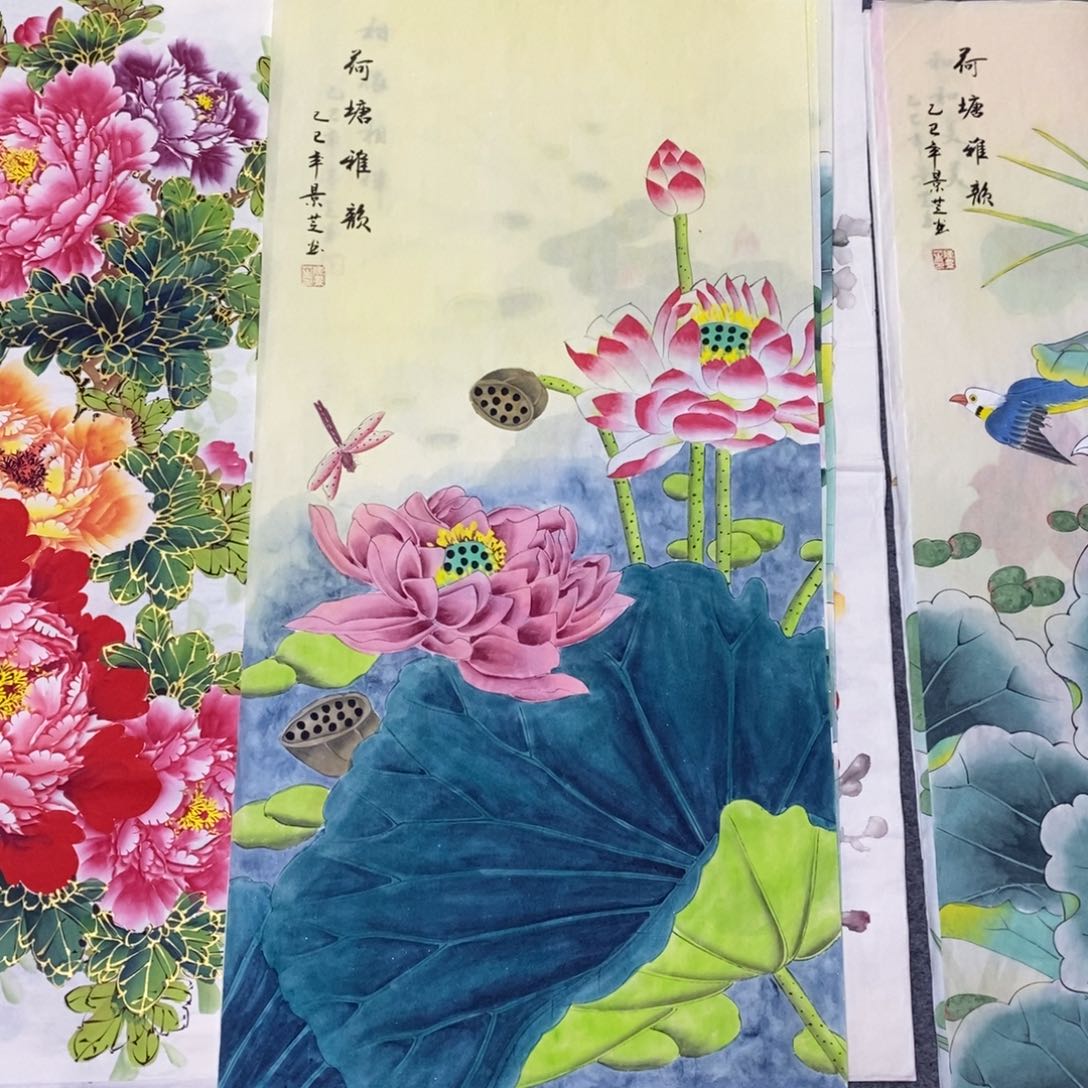 国画尺寸100✖️50三尺工笔手绘画