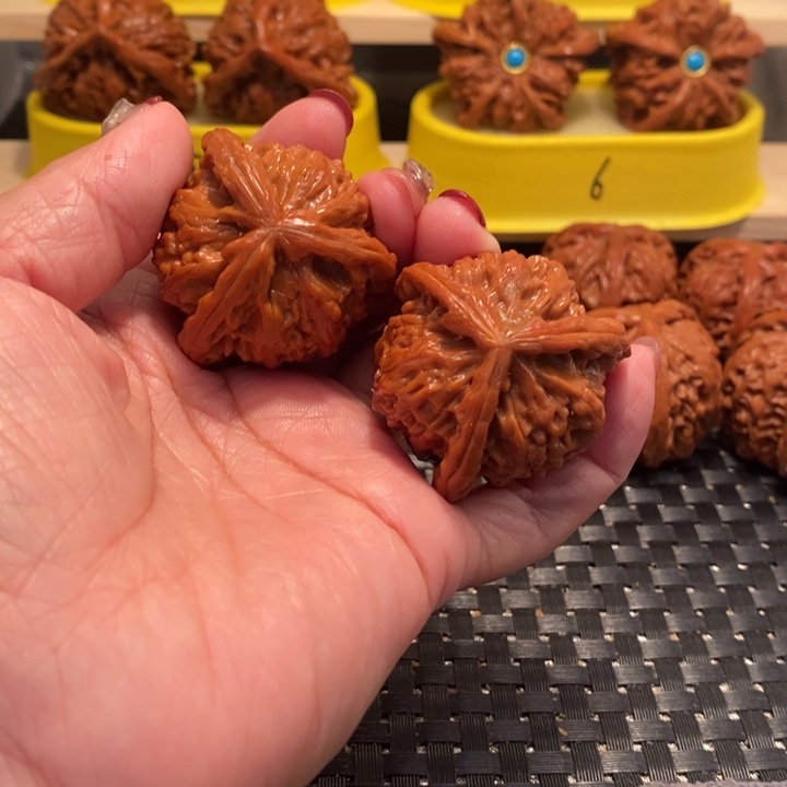 蓝***牛桃核吊坠白狮子正奔……