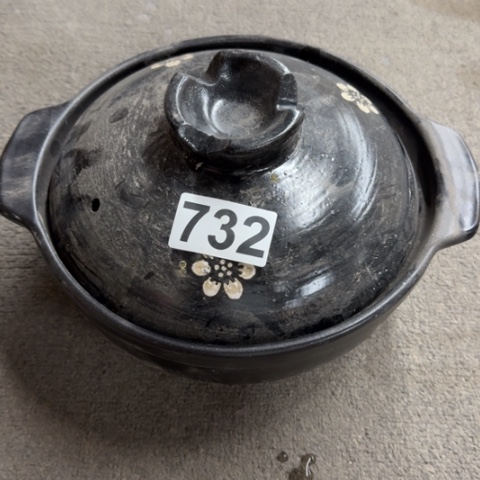 泥塑砂锅一只微瑕品口径24