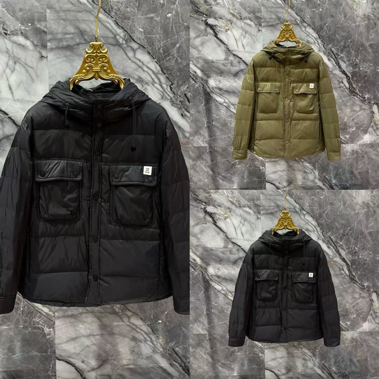 【F】冬季爆款帅气百搭简约加厚连帽夹克防寒服外套23020