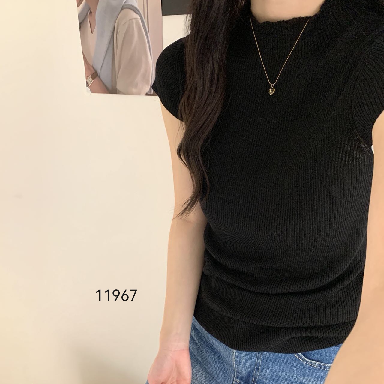 11967（部分无水洗唛，介意慎拍）SANFAN新款半高领净版小飞袖