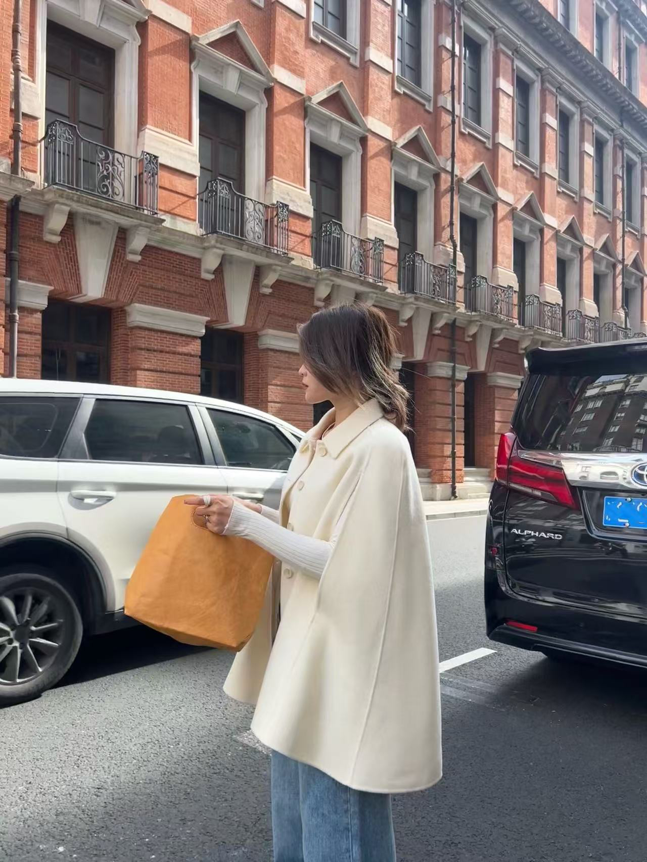 MRT-6664 廓形感斗篷大衣