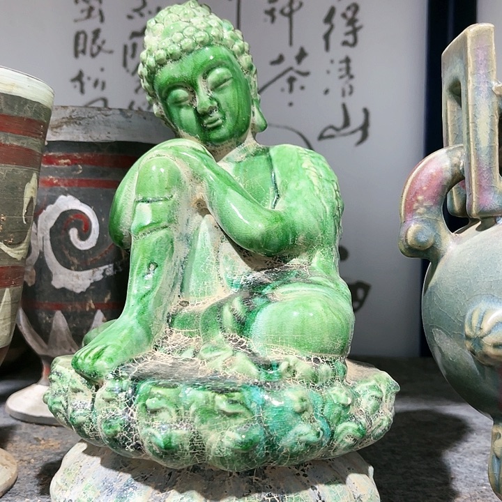 瓦当摆件摆件茶桌茶台陶瓷不***亮