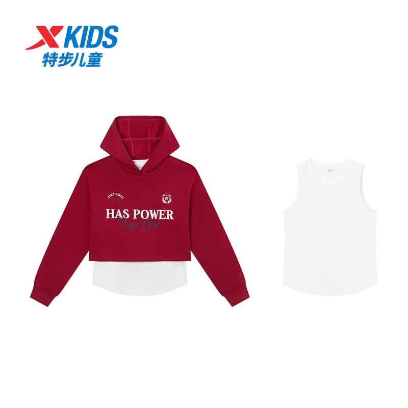 特步儿童冬季新款套装女童休闲时尚百搭保暖两件套675324829026