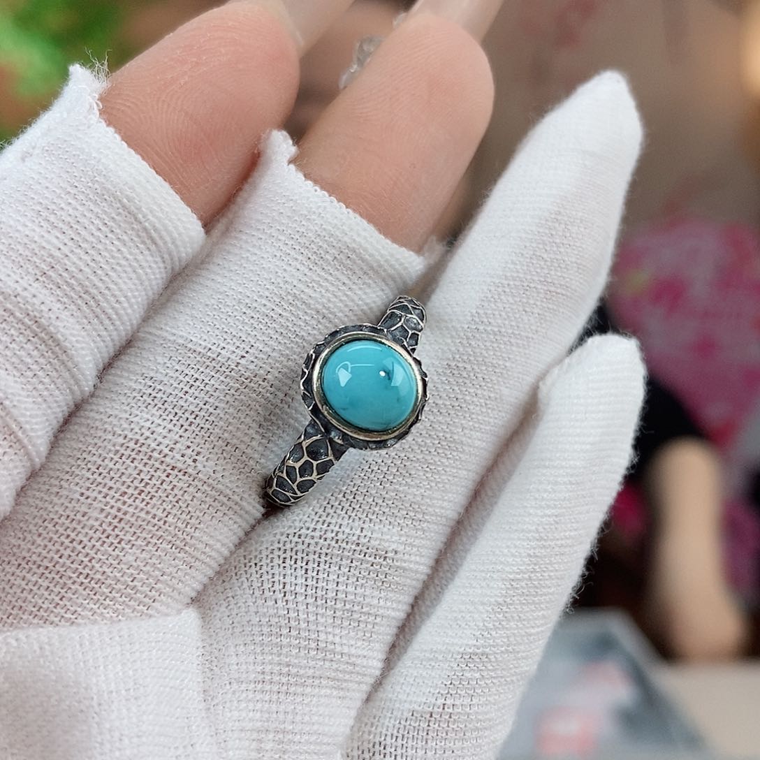 绿松石珠宝奇石银S925镶嵌