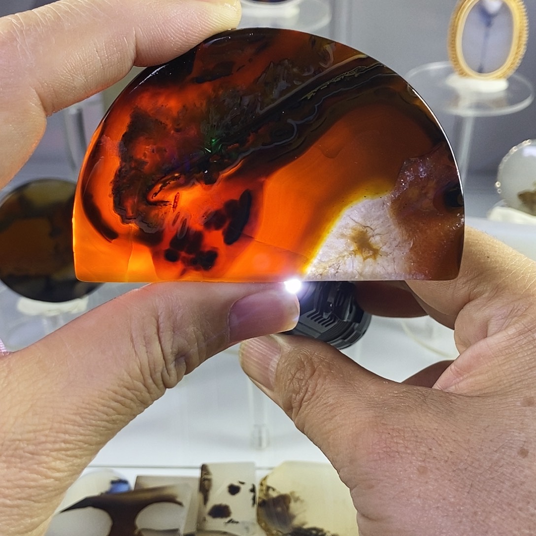 合成碳硅石非金属时尚图纹画面石饰品