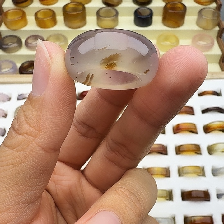 玛瑙/玉髓未镶嵌戒圈14/15圈抛光痕福利介意勿拍