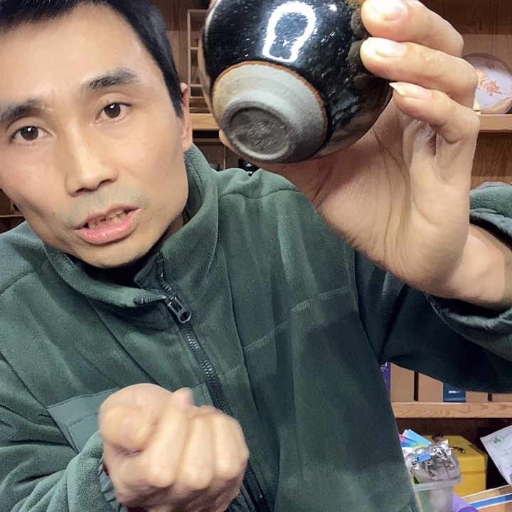 手工柴烧建盏一个