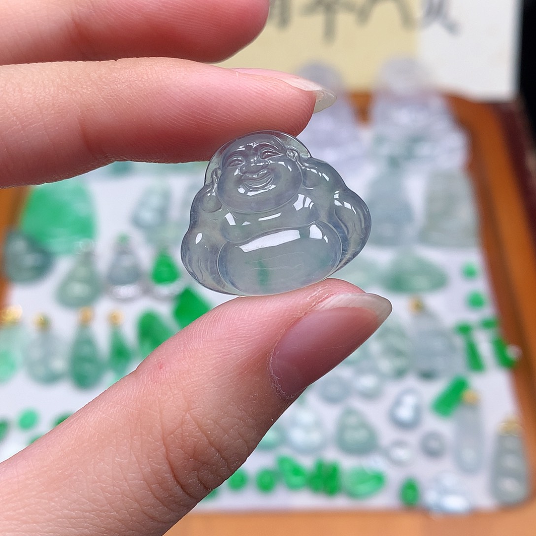 翡翠裸石缅甸天然A货翡翠冰种佛公