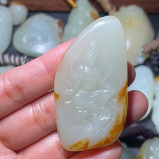 和田玉挂件未镶嵌不*